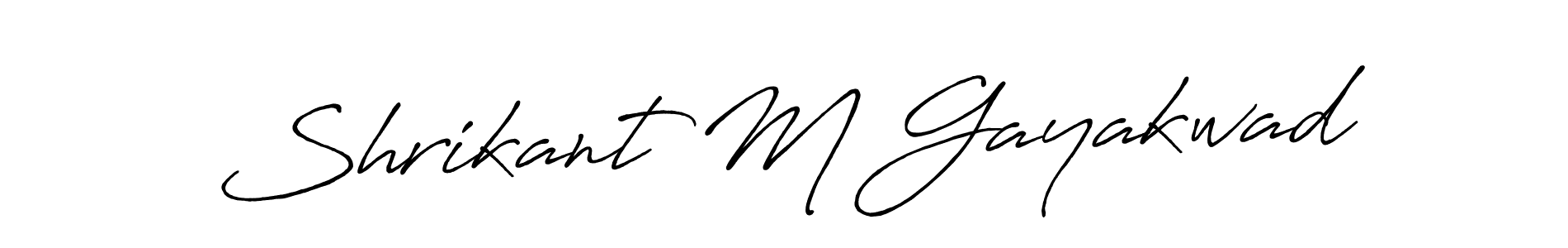 The best way (Antro_Vectra_Bolder) to make a short signature is to pick only two or three words in your name. The name Shrikant M Gayakwad include a total of six letters. For converting this name. Shrikant M Gayakwad signature style 7 images and pictures png