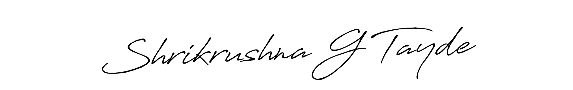 Create a beautiful signature design for name Shrikrushna G Tayde. With this signature (Antro_Vectra_Bolder) fonts, you can make a handwritten signature for free. Shrikrushna G Tayde signature style 7 images and pictures png