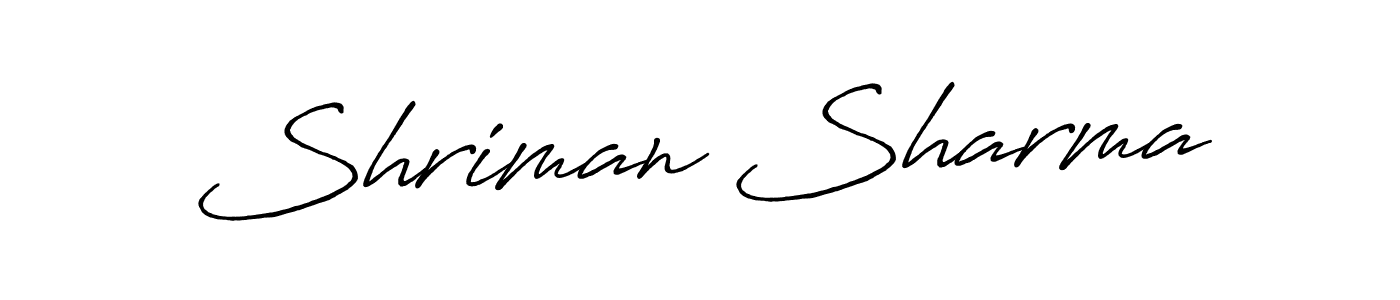 Similarly Antro_Vectra_Bolder is the best handwritten signature design. Signature creator online .You can use it as an online autograph creator for name Shriman Sharma. Shriman Sharma signature style 7 images and pictures png