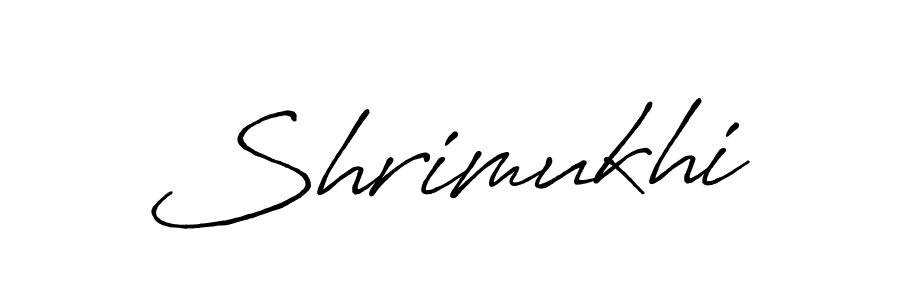 Make a beautiful signature design for name Shrimukhi. With this signature (Antro_Vectra_Bolder) style, you can create a handwritten signature for free. Shrimukhi signature style 7 images and pictures png
