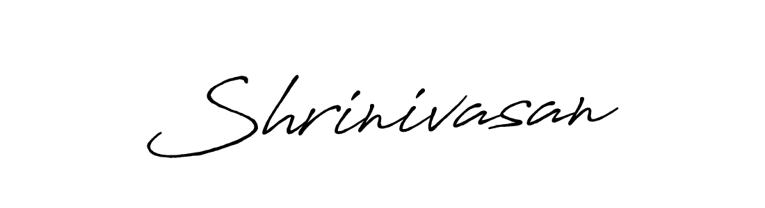 Make a beautiful signature design for name Shrinivasan. With this signature (Antro_Vectra_Bolder) style, you can create a handwritten signature for free. Shrinivasan signature style 7 images and pictures png