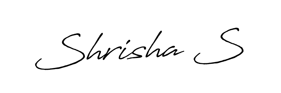 How to make Shrisha S name signature. Use Antro_Vectra_Bolder style for creating short signs online. This is the latest handwritten sign. Shrisha S signature style 7 images and pictures png