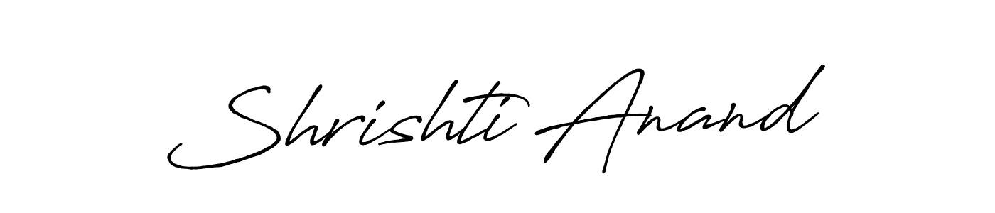 How to make Shrishti Anand name signature. Use Antro_Vectra_Bolder style for creating short signs online. This is the latest handwritten sign. Shrishti Anand signature style 7 images and pictures png