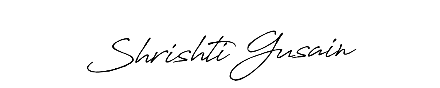 The best way (Antro_Vectra_Bolder) to make a short signature is to pick only two or three words in your name. The name Shrishti Gusain include a total of six letters. For converting this name. Shrishti Gusain signature style 7 images and pictures png