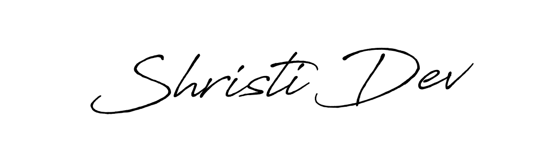 The best way (Antro_Vectra_Bolder) to make a short signature is to pick only two or three words in your name. The name Shristi Dev include a total of six letters. For converting this name. Shristi Dev signature style 7 images and pictures png