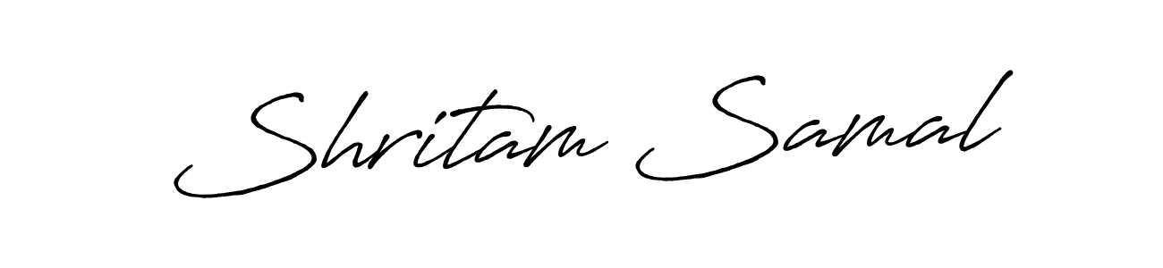 How to make Shritam Samal name signature. Use Antro_Vectra_Bolder style for creating short signs online. This is the latest handwritten sign. Shritam Samal signature style 7 images and pictures png