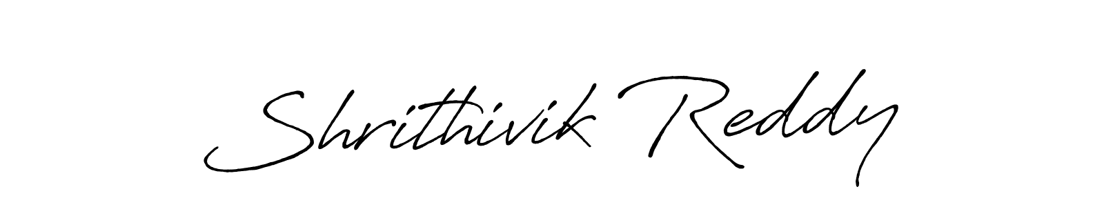 The best way (Antro_Vectra_Bolder) to make a short signature is to pick only two or three words in your name. The name Shrithivik Reddy include a total of six letters. For converting this name. Shrithivik Reddy signature style 7 images and pictures png