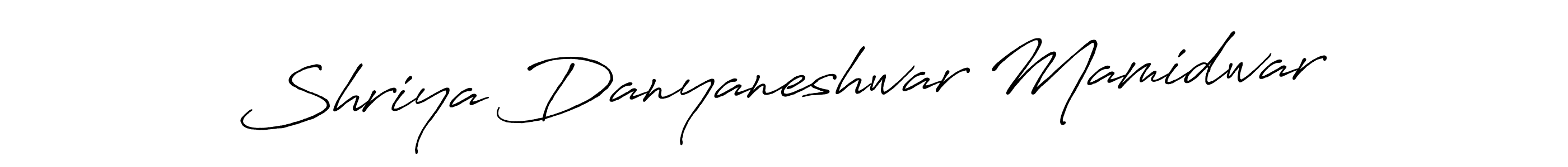 Create a beautiful signature design for name Shriya Danyaneshwar Mamidwar. With this signature (Antro_Vectra_Bolder) fonts, you can make a handwritten signature for free. Shriya Danyaneshwar Mamidwar signature style 7 images and pictures png
