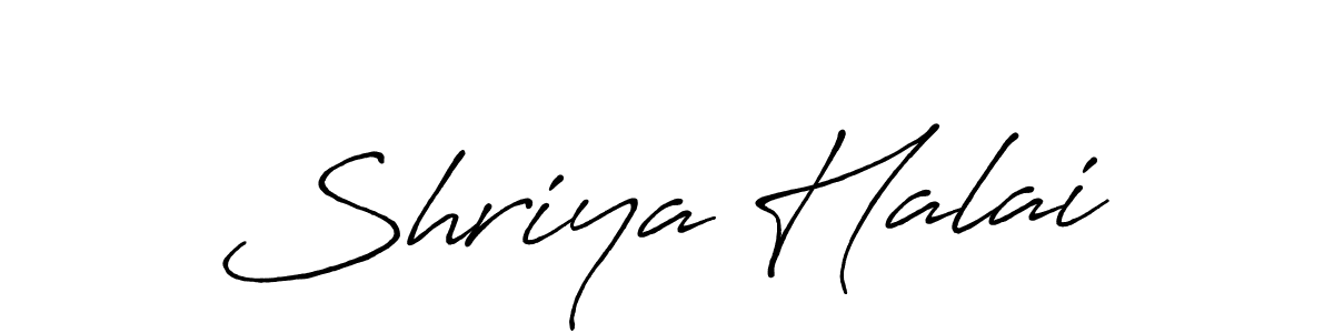 Make a beautiful signature design for name Shriya Halai. With this signature (Antro_Vectra_Bolder) style, you can create a handwritten signature for free. Shriya Halai signature style 7 images and pictures png