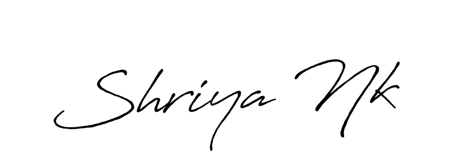 It looks lik you need a new signature style for name Shriya Nk. Design unique handwritten (Antro_Vectra_Bolder) signature with our free signature maker in just a few clicks. Shriya Nk signature style 7 images and pictures png