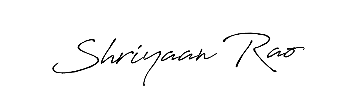 Make a beautiful signature design for name Shriyaan Rao. With this signature (Antro_Vectra_Bolder) style, you can create a handwritten signature for free. Shriyaan Rao signature style 7 images and pictures png