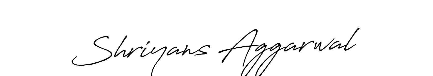 Create a beautiful signature design for name Shriyans Aggarwal. With this signature (Antro_Vectra_Bolder) fonts, you can make a handwritten signature for free. Shriyans Aggarwal signature style 7 images and pictures png