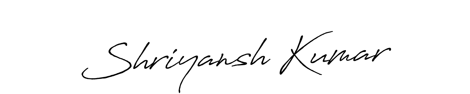 Create a beautiful signature design for name Shriyansh Kumar. With this signature (Antro_Vectra_Bolder) fonts, you can make a handwritten signature for free. Shriyansh Kumar signature style 7 images and pictures png
