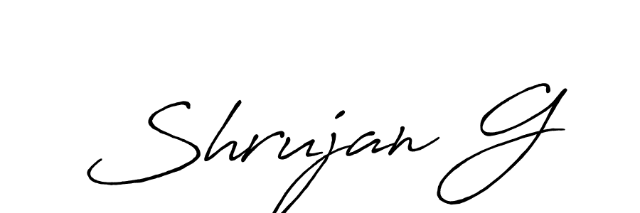 You can use this online signature creator to create a handwritten signature for the name Shrujan G. This is the best online autograph maker. Shrujan G signature style 7 images and pictures png