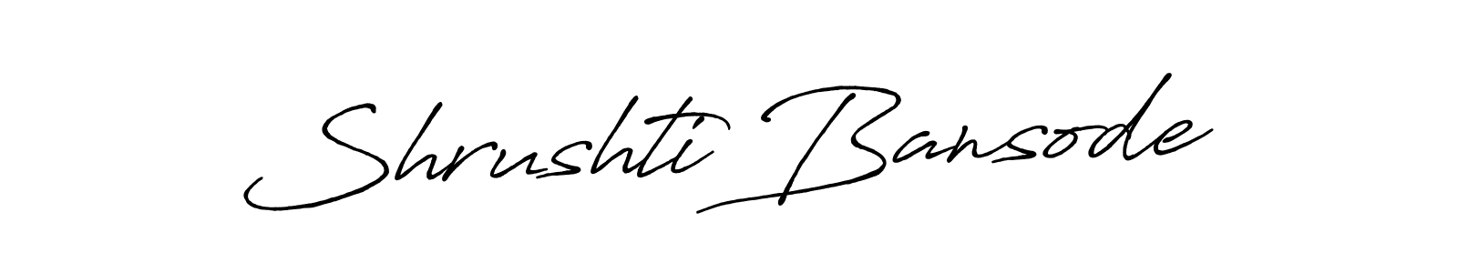 How to make Shrushti Bansode name signature. Use Antro_Vectra_Bolder style for creating short signs online. This is the latest handwritten sign. Shrushti Bansode signature style 7 images and pictures png
