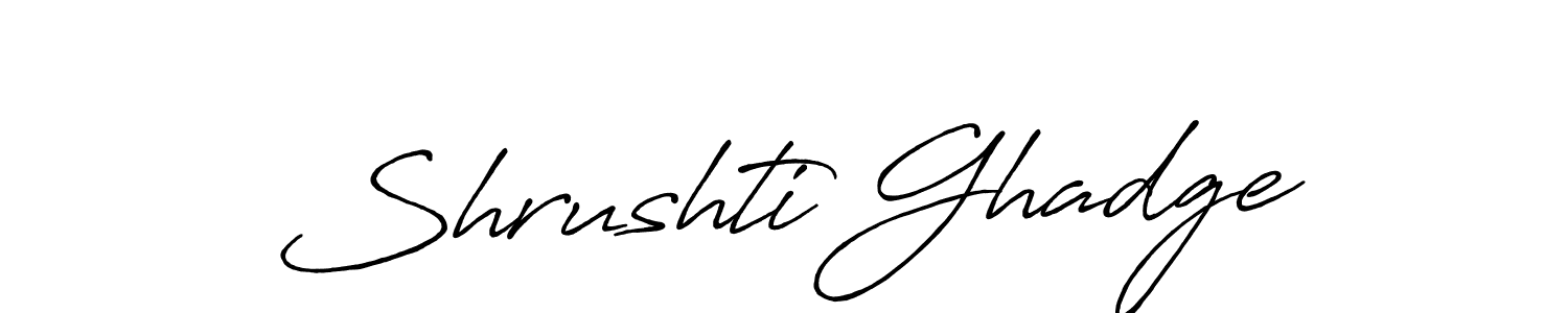 How to make Shrushti Ghadge name signature. Use Antro_Vectra_Bolder style for creating short signs online. This is the latest handwritten sign. Shrushti Ghadge signature style 7 images and pictures png