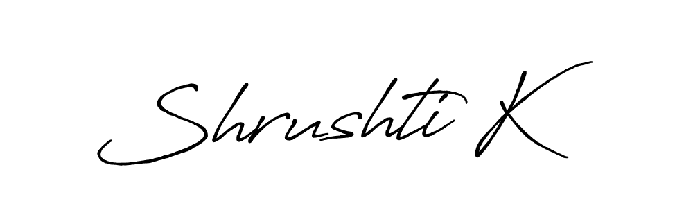 How to make Shrushti K signature? Antro_Vectra_Bolder is a professional autograph style. Create handwritten signature for Shrushti K name. Shrushti K signature style 7 images and pictures png