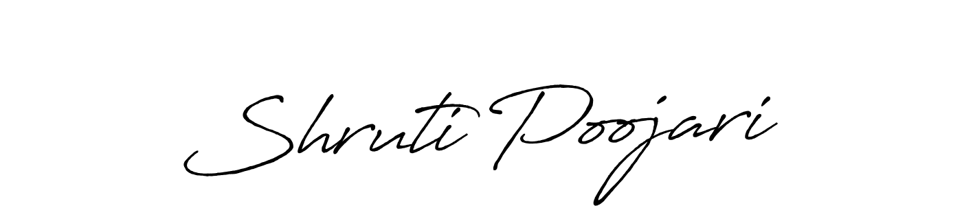 Shruti Poojari stylish signature style. Best Handwritten Sign (Antro_Vectra_Bolder) for my name. Handwritten Signature Collection Ideas for my name Shruti Poojari. Shruti Poojari signature style 7 images and pictures png