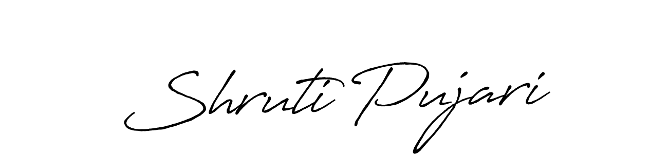Use a signature maker to create a handwritten signature online. With this signature software, you can design (Antro_Vectra_Bolder) your own signature for name Shruti Pujari. Shruti Pujari signature style 7 images and pictures png