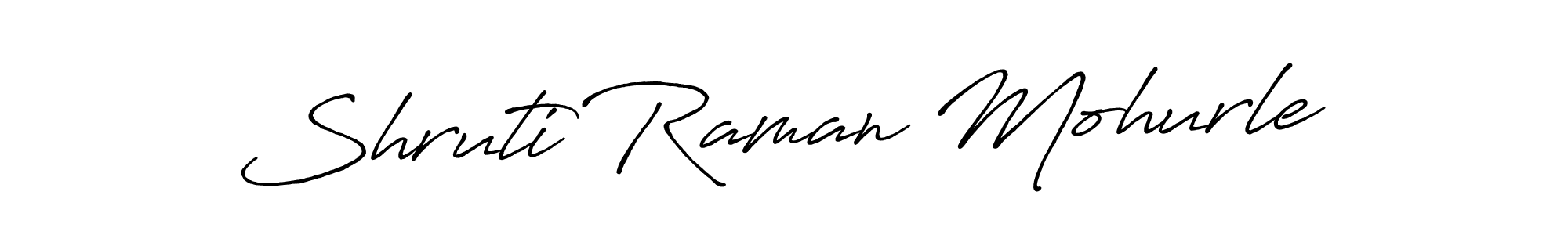 How to make Shruti Raman Mohurle name signature. Use Antro_Vectra_Bolder style for creating short signs online. This is the latest handwritten sign. Shruti Raman Mohurle signature style 7 images and pictures png