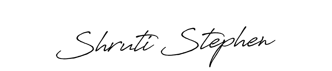 Also we have Shruti Stephen name is the best signature style. Create professional handwritten signature collection using Antro_Vectra_Bolder autograph style. Shruti Stephen signature style 7 images and pictures png