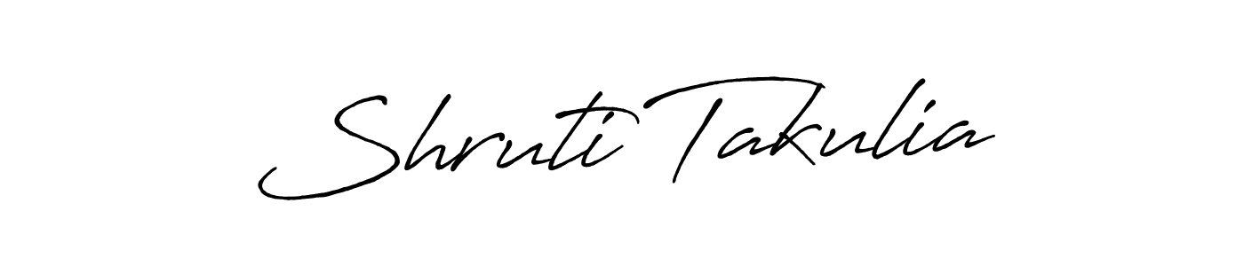 if you are searching for the best signature style for your name Shruti Takulia. so please give up your signature search. here we have designed multiple signature styles  using Antro_Vectra_Bolder. Shruti Takulia signature style 7 images and pictures png