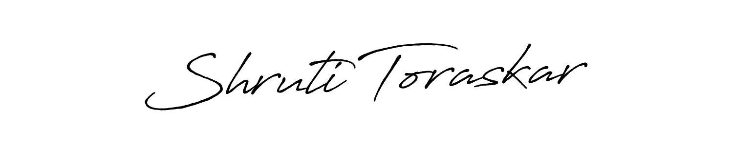 The best way (Antro_Vectra_Bolder) to make a short signature is to pick only two or three words in your name. The name Shruti Toraskar include a total of six letters. For converting this name. Shruti Toraskar signature style 7 images and pictures png