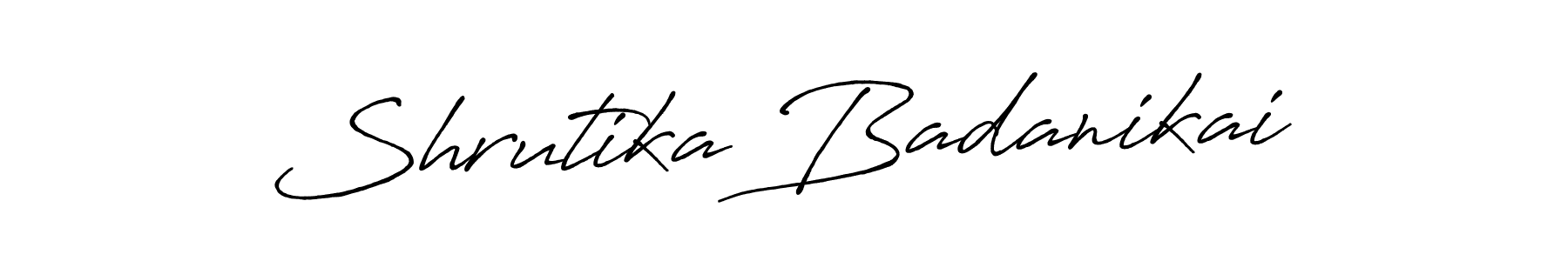 Design your own signature with our free online signature maker. With this signature software, you can create a handwritten (Antro_Vectra_Bolder) signature for name Shrutika Badanikai. Shrutika Badanikai signature style 7 images and pictures png