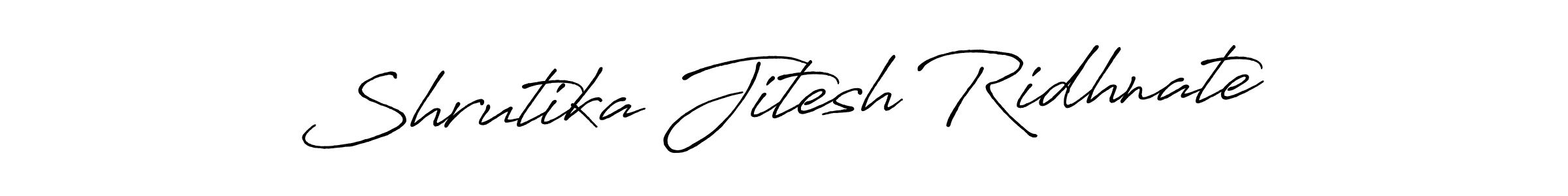 Shrutika Jitesh Ridhnate stylish signature style. Best Handwritten Sign (Antro_Vectra_Bolder) for my name. Handwritten Signature Collection Ideas for my name Shrutika Jitesh Ridhnate. Shrutika Jitesh Ridhnate signature style 7 images and pictures png