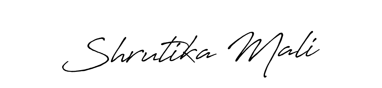 The best way (Antro_Vectra_Bolder) to make a short signature is to pick only two or three words in your name. The name Shrutika Mali include a total of six letters. For converting this name. Shrutika Mali signature style 7 images and pictures png