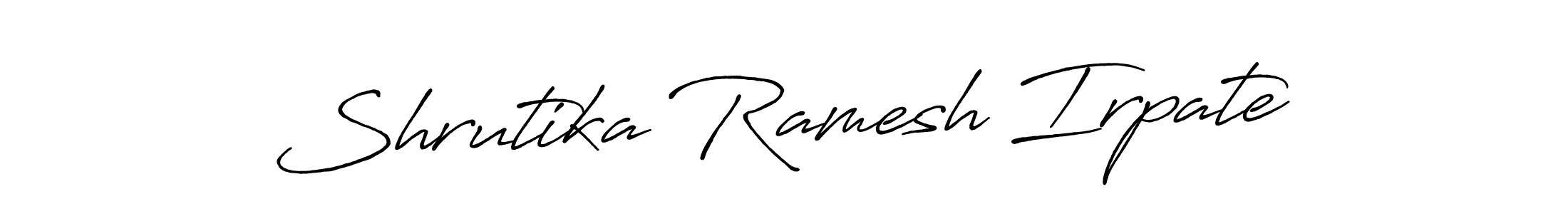 How to make Shrutika Ramesh Irpate name signature. Use Antro_Vectra_Bolder style for creating short signs online. This is the latest handwritten sign. Shrutika Ramesh Irpate signature style 7 images and pictures png