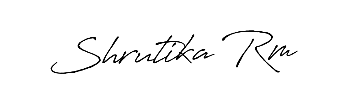 Make a beautiful signature design for name Shrutika Rm. With this signature (Antro_Vectra_Bolder) style, you can create a handwritten signature for free. Shrutika Rm signature style 7 images and pictures png