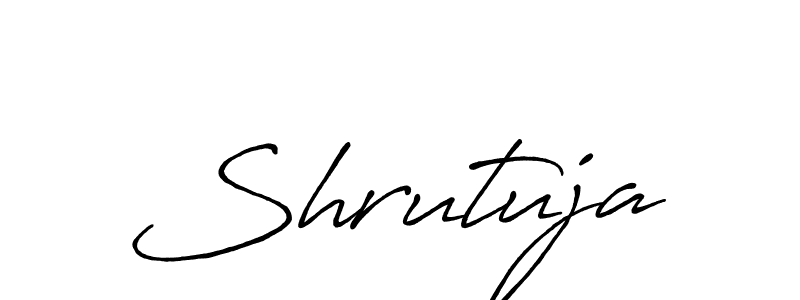 Create a beautiful signature design for name Shrutuja. With this signature (Antro_Vectra_Bolder) fonts, you can make a handwritten signature for free. Shrutuja signature style 7 images and pictures png