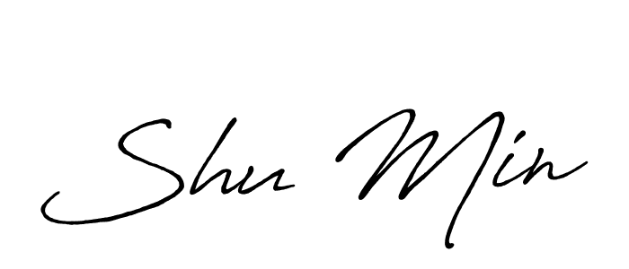 You should practise on your own different ways (Antro_Vectra_Bolder) to write your name (Shu Min) in signature. don't let someone else do it for you. Shu Min signature style 7 images and pictures png