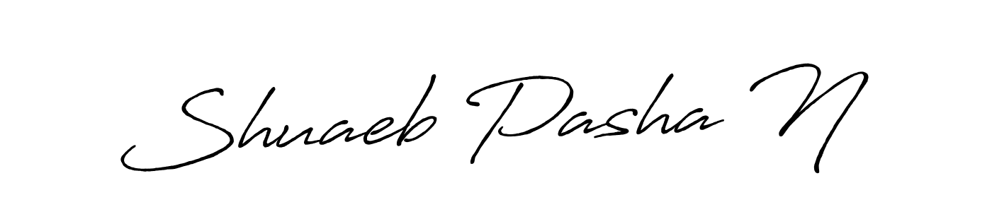 Also You can easily find your signature by using the search form. We will create Shuaeb Pasha N name handwritten signature images for you free of cost using Antro_Vectra_Bolder sign style. Shuaeb Pasha N signature style 7 images and pictures png