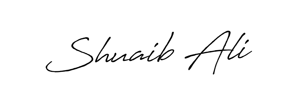 Create a beautiful signature design for name Shuaib Ali. With this signature (Antro_Vectra_Bolder) fonts, you can make a handwritten signature for free. Shuaib Ali signature style 7 images and pictures png