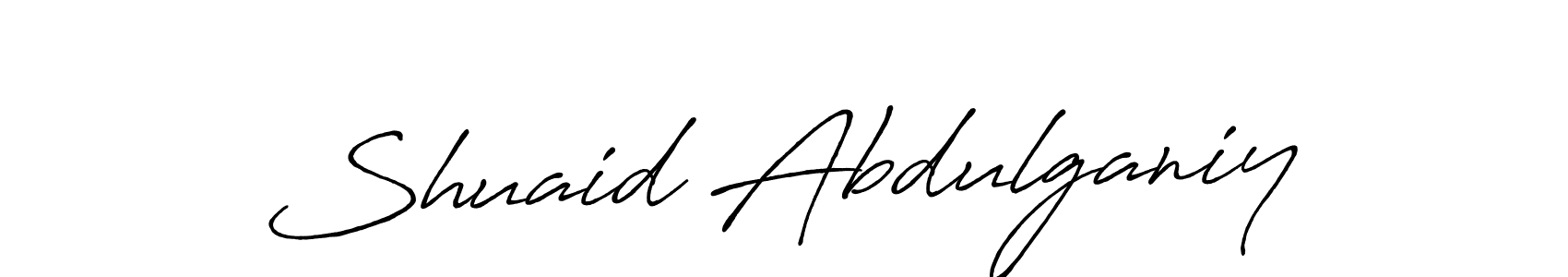 Create a beautiful signature design for name Shuaid Abdulganiy. With this signature (Antro_Vectra_Bolder) fonts, you can make a handwritten signature for free. Shuaid Abdulganiy signature style 7 images and pictures png