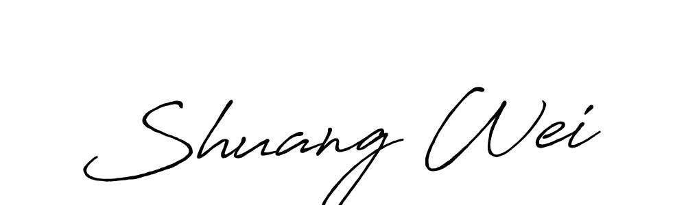 Create a beautiful signature design for name Shuang Wei. With this signature (Antro_Vectra_Bolder) fonts, you can make a handwritten signature for free. Shuang Wei signature style 7 images and pictures png