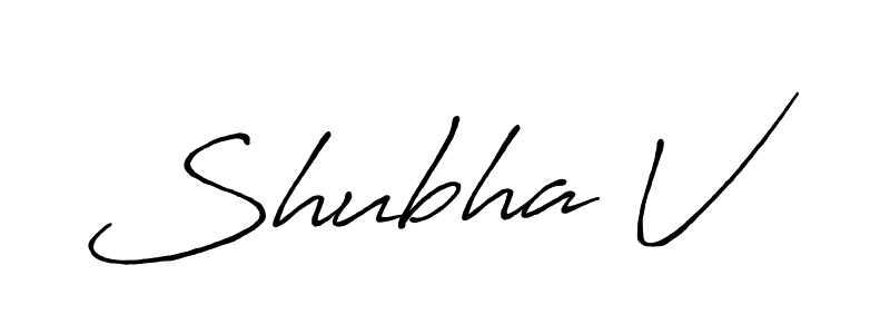 Create a beautiful signature design for name Shubha V. With this signature (Antro_Vectra_Bolder) fonts, you can make a handwritten signature for free. Shubha V signature style 7 images and pictures png