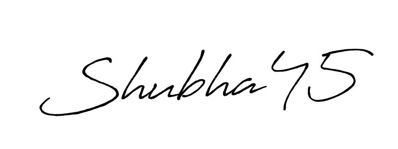 The best way (Antro_Vectra_Bolder) to make a short signature is to pick only two or three words in your name. The name Shubha45 include a total of six letters. For converting this name. Shubha45 signature style 7 images and pictures png