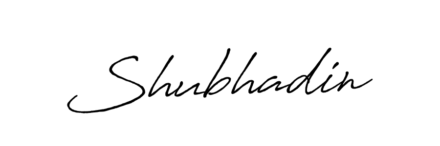 You can use this online signature creator to create a handwritten signature for the name Shubhadin. This is the best online autograph maker. Shubhadin signature style 7 images and pictures png