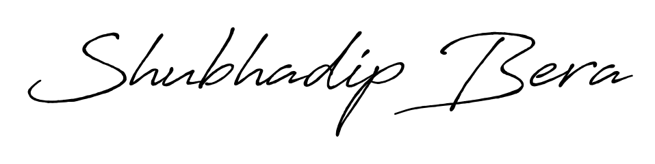 The Antro_Vectra_Bolder font transforms the name Shubhadip Bera into an executive sign with sharp precision and distinguished character. Shubhadip Bera signature style 7 images and pictures png