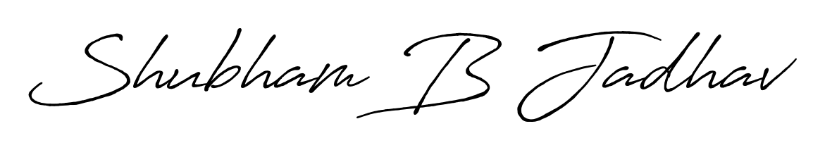 Enhance your business communications with Shubham B Jadhav signature in Antro_Vectra_Bolder lettering. Clean, modern, and universally compatible. Shubham B Jadhav signature style 7 images and pictures png