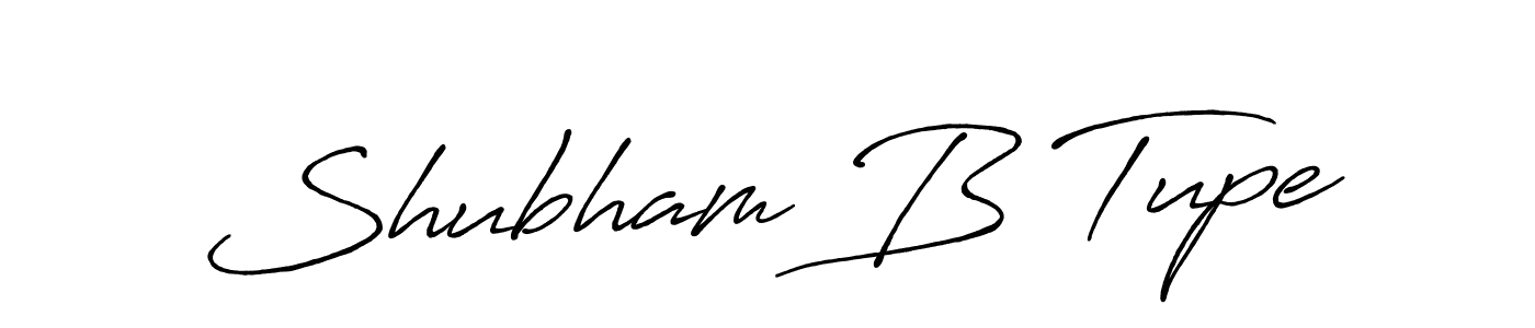 The best way (Antro_Vectra_Bolder) to make a short signature is to pick only two or three words in your name. The name Shubham B Tupe include a total of six letters. For converting this name. Shubham B Tupe signature style 7 images and pictures png