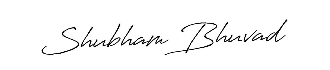 How to make Shubham Bhuvad name signature. Use Antro_Vectra_Bolder style for creating short signs online. This is the latest handwritten sign. Shubham Bhuvad signature style 7 images and pictures png