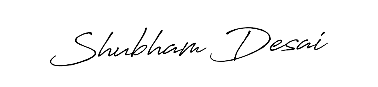 Create a beautiful signature design for name Shubham Desai. With this signature (Antro_Vectra_Bolder) fonts, you can make a handwritten signature for free. Shubham Desai signature style 7 images and pictures png