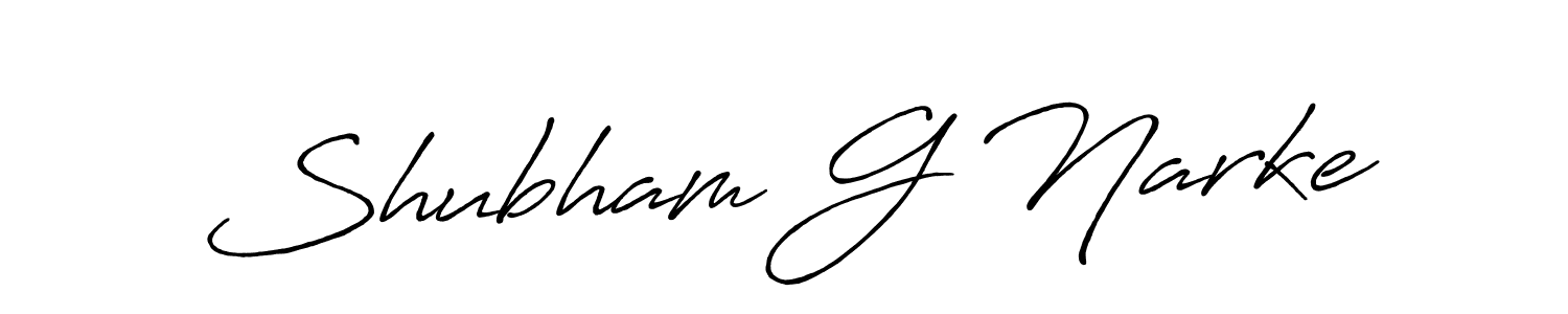 Use a signature maker to create a handwritten signature online. With this signature software, you can design (Antro_Vectra_Bolder) your own signature for name Shubham G Narke. Shubham G Narke signature style 7 images and pictures png