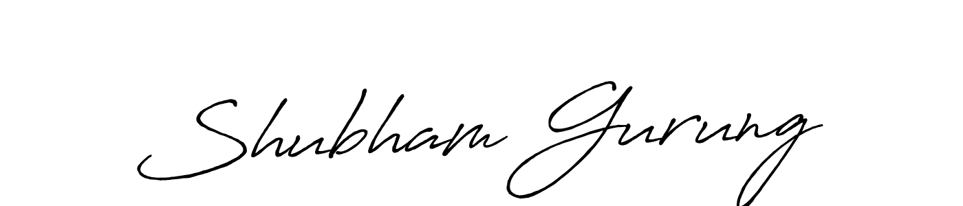 Also we have Shubham Gurung name is the best signature style. Create professional handwritten signature collection using Antro_Vectra_Bolder autograph style. Shubham Gurung signature style 7 images and pictures png