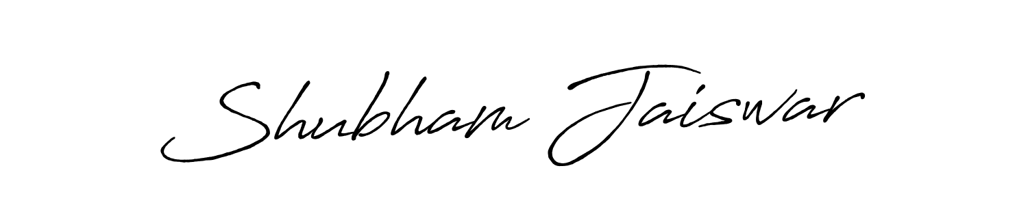 How to make Shubham Jaiswar name signature. Use Antro_Vectra_Bolder style for creating short signs online. This is the latest handwritten sign. Shubham Jaiswar signature style 7 images and pictures png