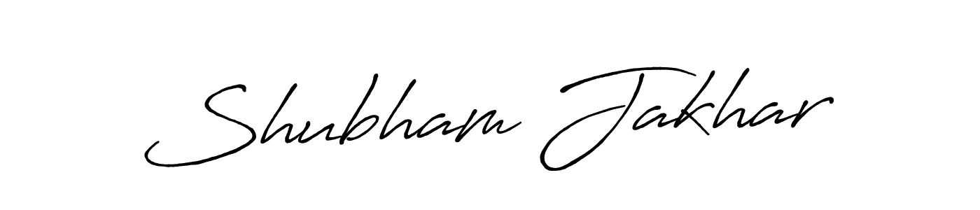 How to make Shubham Jakhar name signature. Use Antro_Vectra_Bolder style for creating short signs online. This is the latest handwritten sign. Shubham Jakhar signature style 7 images and pictures png